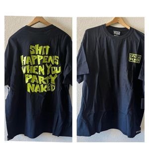 Life’s A Beach Graphic T Mens Black Crewneck Cotton L